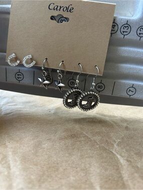 Carole Little Silver Tone Earring Set